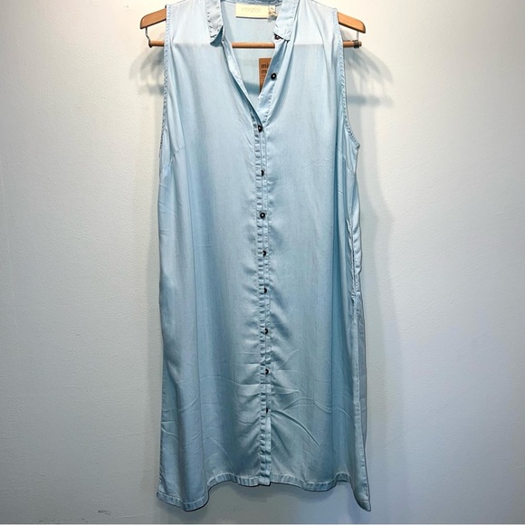 Madewell Reistor Tencel Dress Size XS Summer Sky Blue NWT